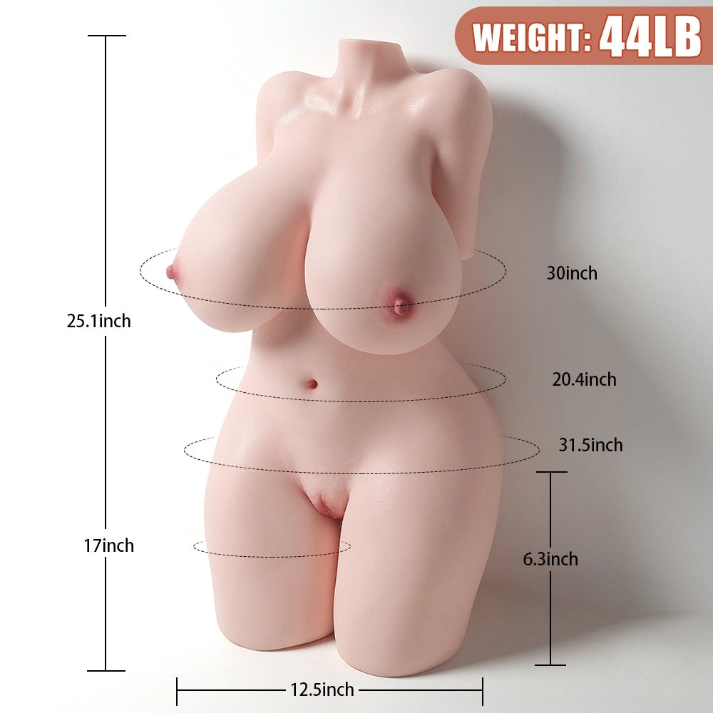 Jenny:20KG 3 in 1 Realistischer Silikon Sex Torso Superweiche Große Brüste