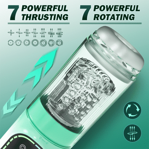 MT4: 4 IN 1 Stoßen Rotieren Saugen und Vibrieren Masturbator Cup für Männer