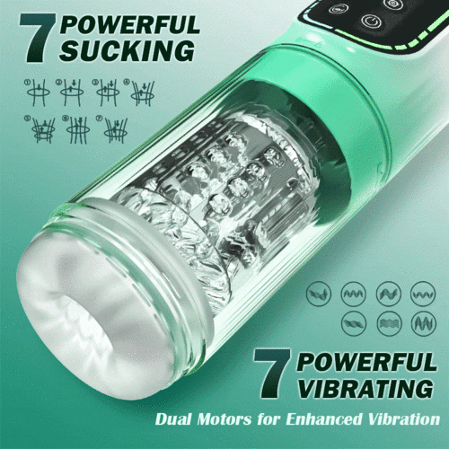 MT4: 4 IN 1 Stoßen Rotieren Saugen und Vibrieren Masturbator Cup für Männer