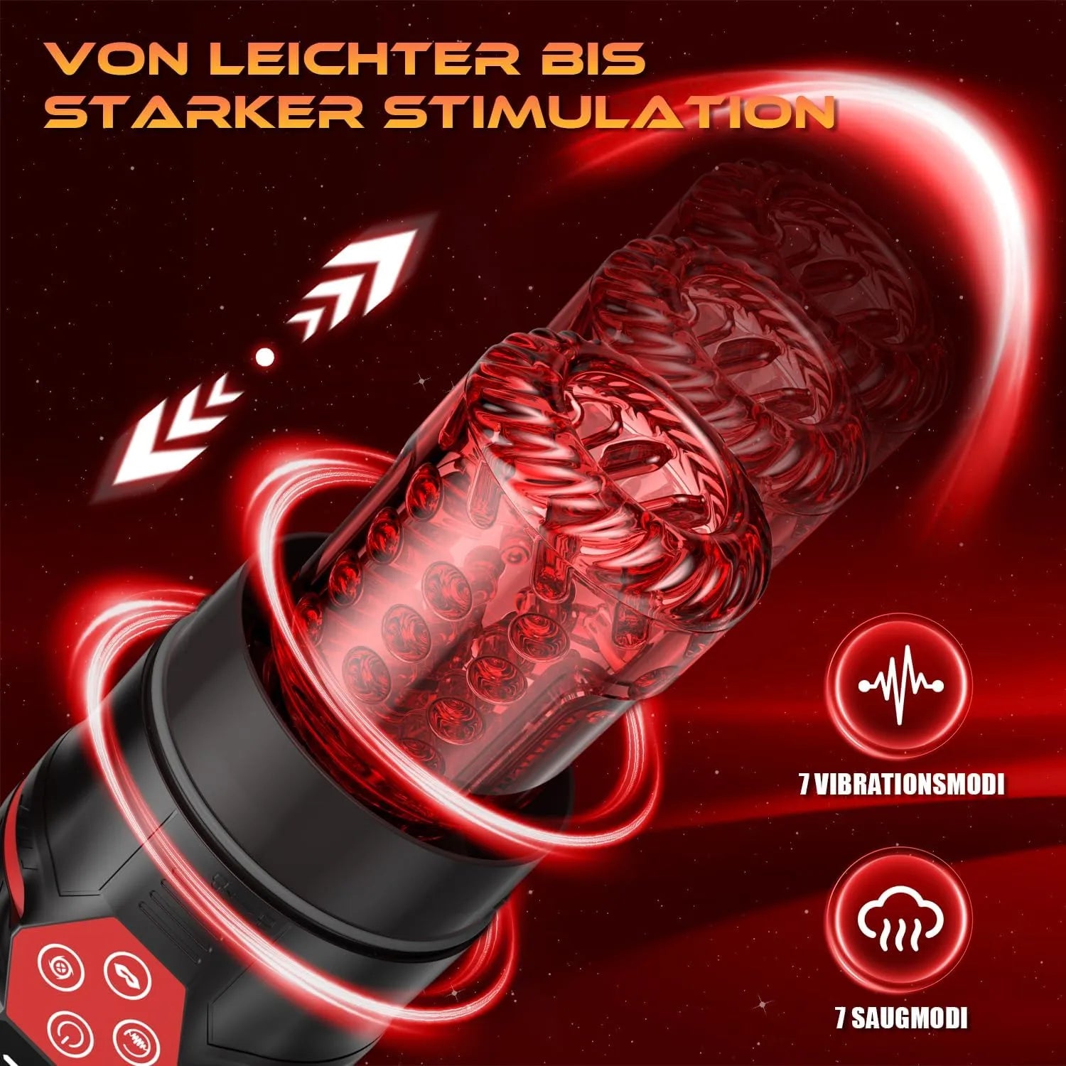 MS8plus:7 Modi Saugen & Vibrieren & Schieben & Rotieren Blowjob Masturbator