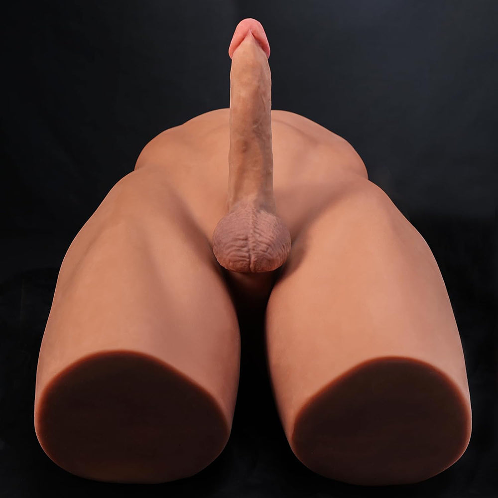 Jasmin:16.5kg großer männlicher Sexpuppentorso mit 7-Zoll-Dildo