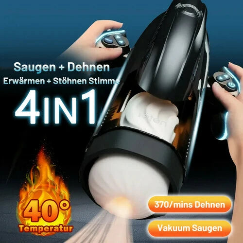 MS9:Leten Handheld Masturbator mit 10 Vibrations- & Saugmodi und Sprachausgabe