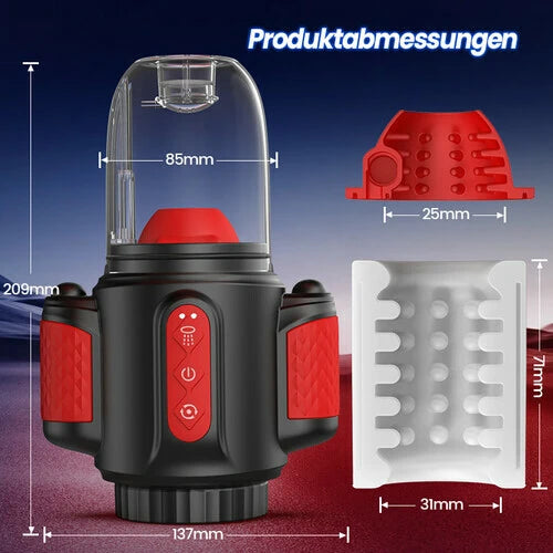 MT16:Sturmwirbel - 5-frequenz Wasserspray + 10-frequenz Vibration + 5-frequenz Rotation, Doppelte Eichelstimulation