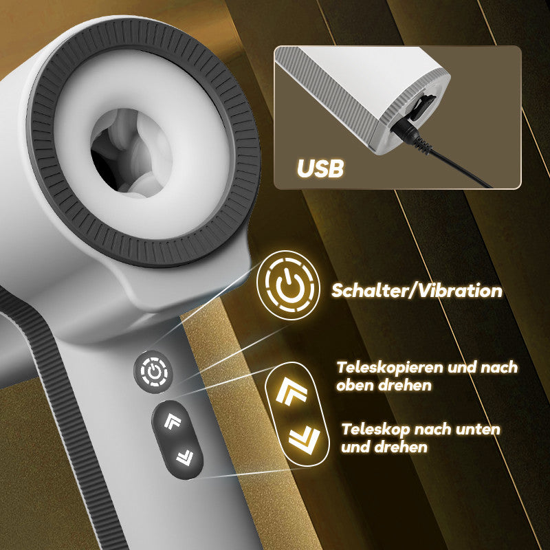 MT17 Doppelkopf 7 Vibration 5 Teleskoprotation Hand-Blowjob-Masturbator