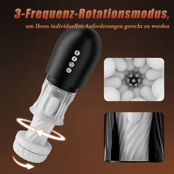 MT3: Rocket Cup Masturabtor 3 Rotierend 5 Vibrierend Dehnbar & Heizen