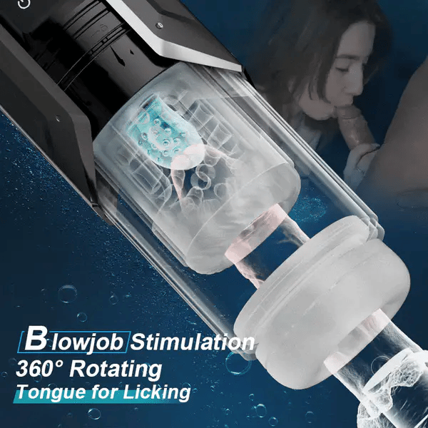MT20: Saugender, vibrierender, stoßender und rotierender Stroker – 100 % wasserdicht
