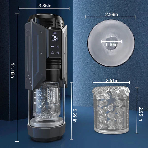 MT20: Saugender, vibrierender, stoßender und rotierender Stroker – 100 % wasserdicht