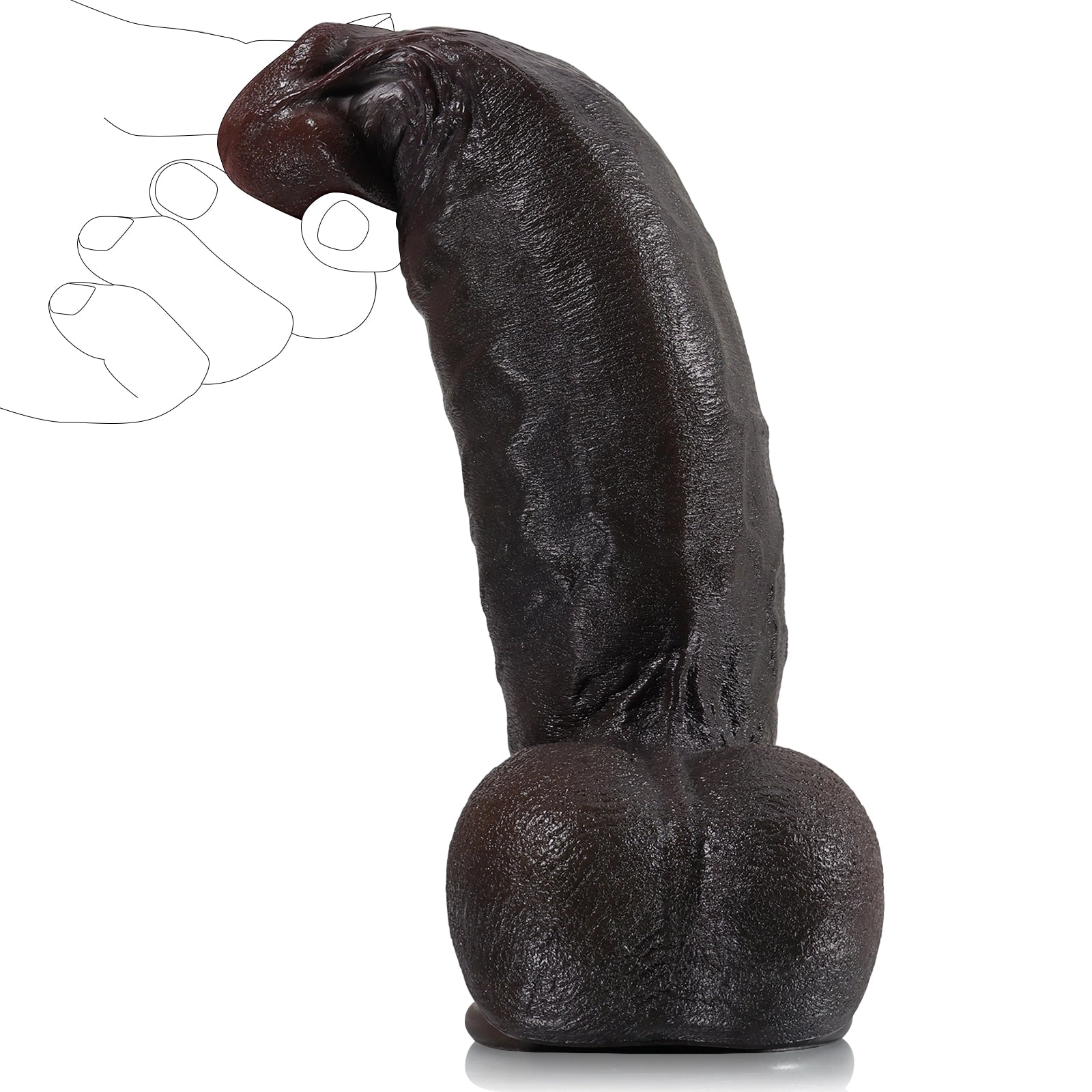 Consolador BBC realista con ventosa, 21,84 cm