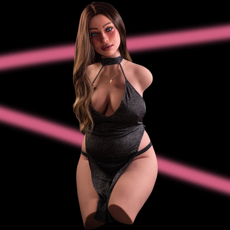 Torso de muñeca sexual realista con cabeza de silicona