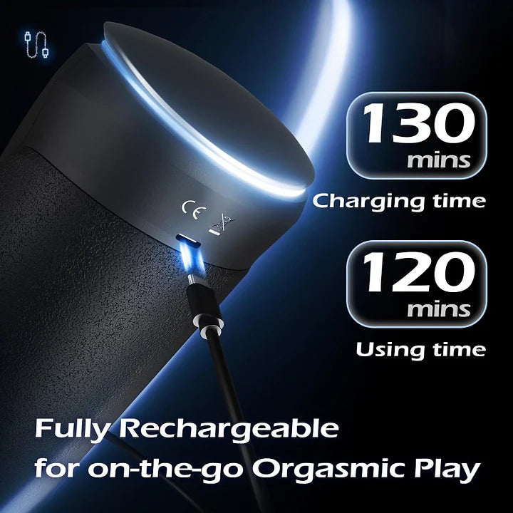 Vielfraß – Masturbator für Männer mit 9 Vibrationsmodi, 8 Stoßstufen und 2 Heizfunktionen