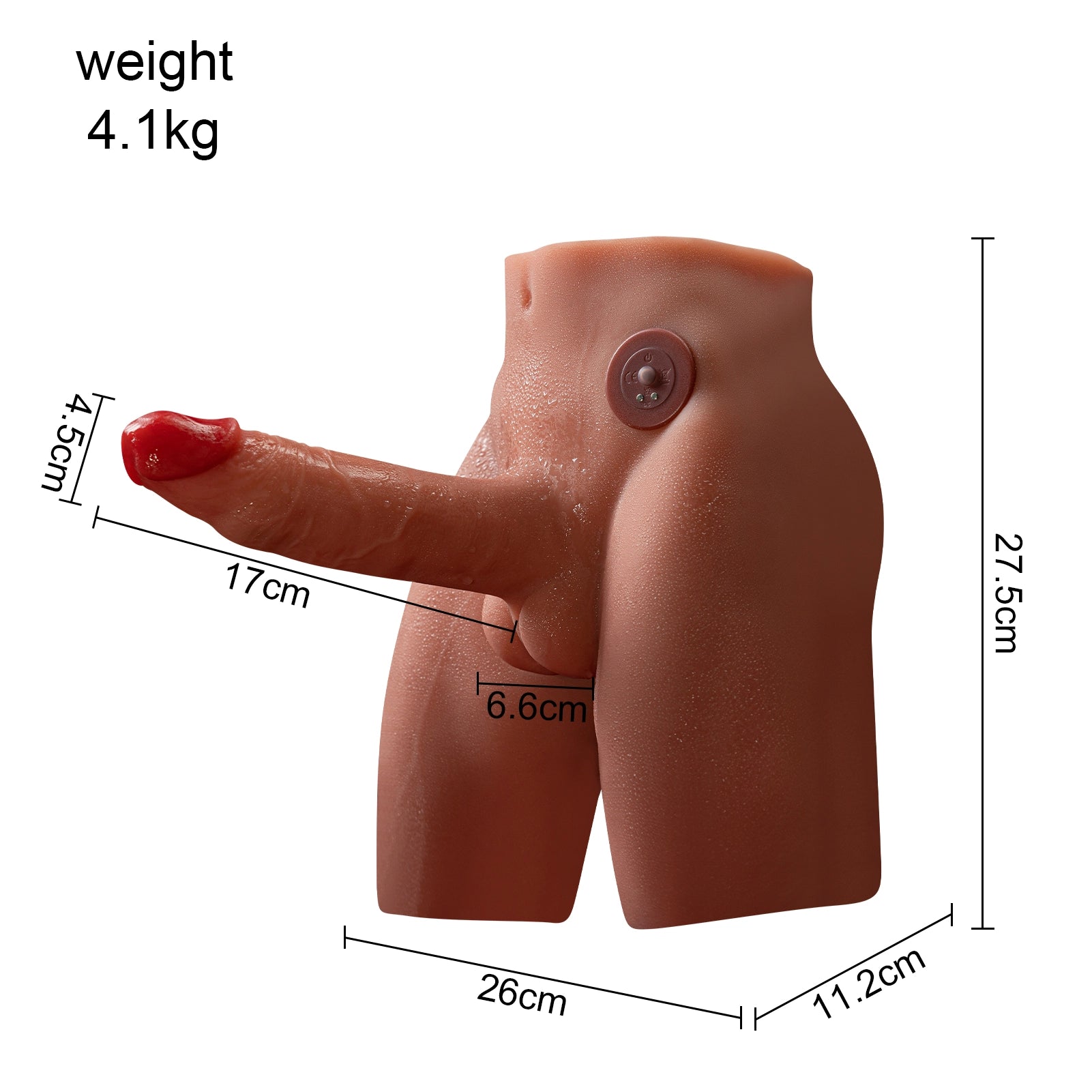 Felicia:4,09 kg Torso Dildo mit 6,69 Zoll automatisch ausziehbarem Dildo