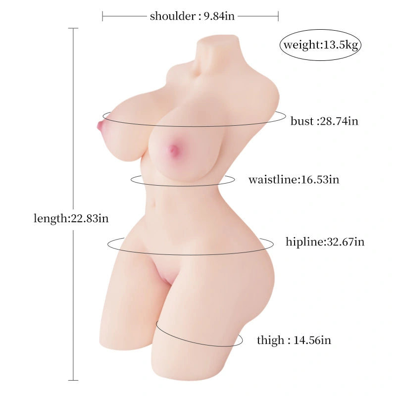 13,49 kg Lebensechter Torso Masturbator