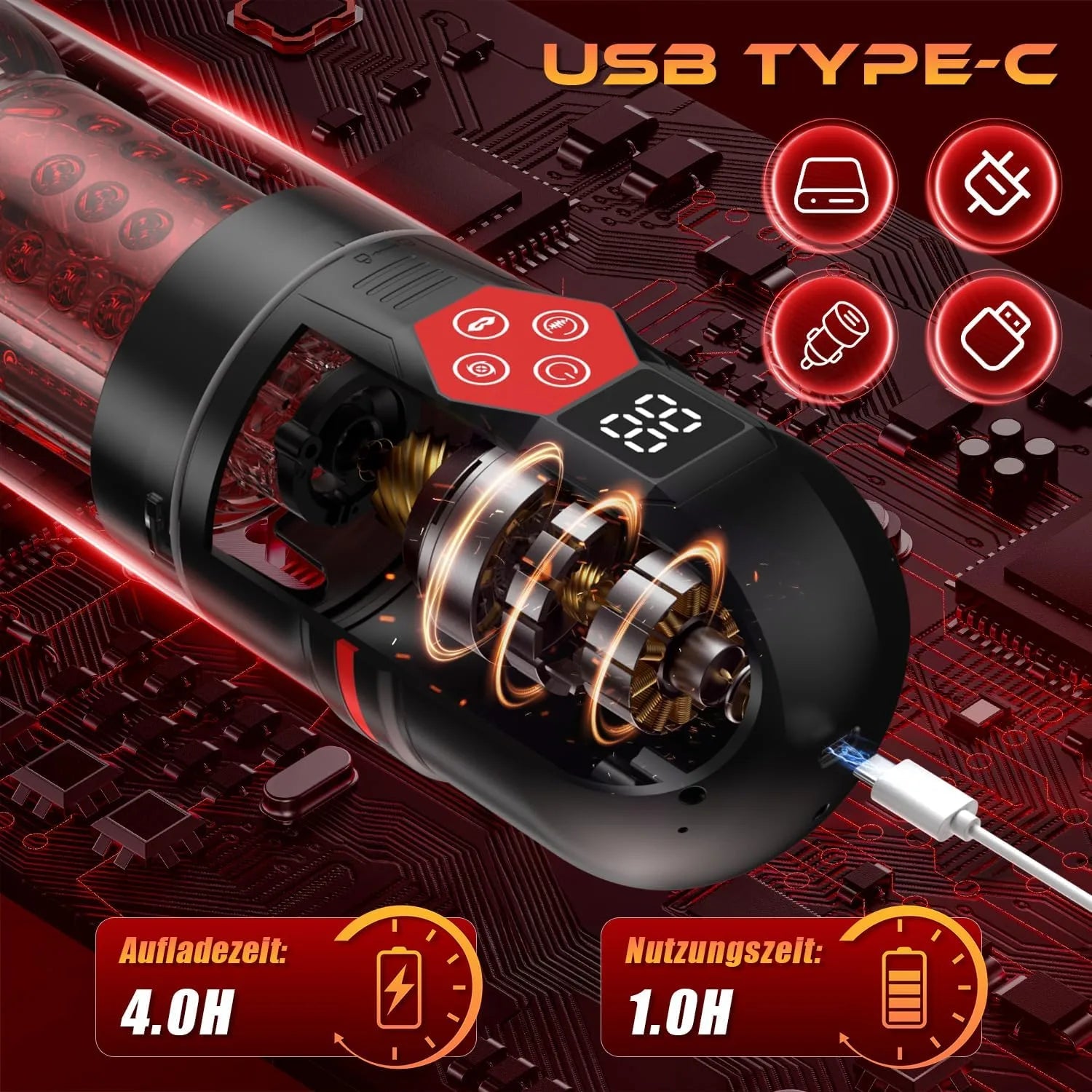 MS8plus：7 Modi Saugen & Vibrieren & Schieben & Rotieren Blowjob Masturbator