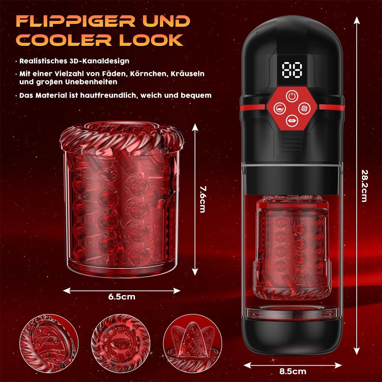 MS8plus：7 Modi Saugen & Vibrieren & Schieben & Rotieren Blowjob Masturbator