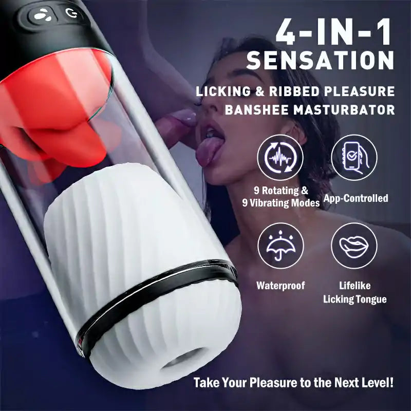 MT10: App-gesteuertes Blowjob-Mundspielzeug mit 9 Zungenleck- und Vibrationsmodi