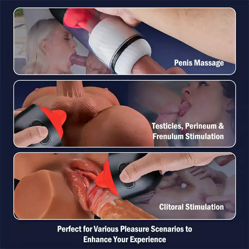 MT10: App-gesteuertes Blowjob-Mundspielzeug mit 9 Zungenleck- und Vibrationsmodi