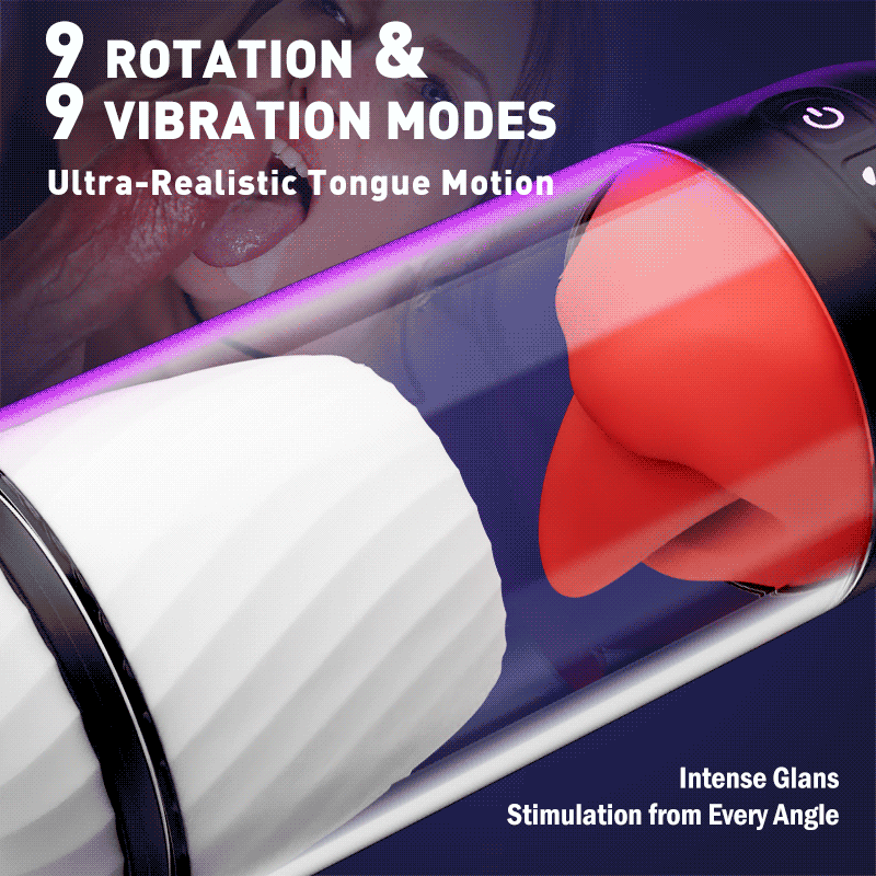 MT10: App-gesteuertes Blowjob-Mundspielzeug mit 9 Zungenleck- und Vibrationsmodi