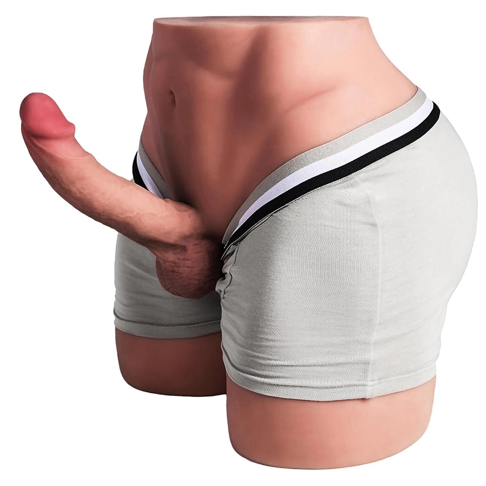 Torso de muñeca sexual masculina grande de 16,5 kg con consolador de 7 pulgadas 
