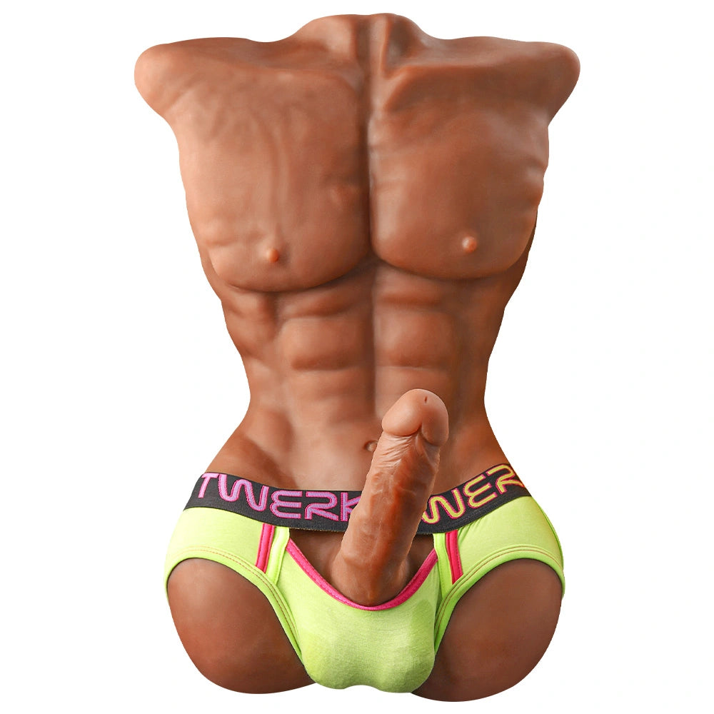 Daniel-7.59kg Realistischer Männlicher Sex Torso Mit Flexiblem 6.29″ Dildo