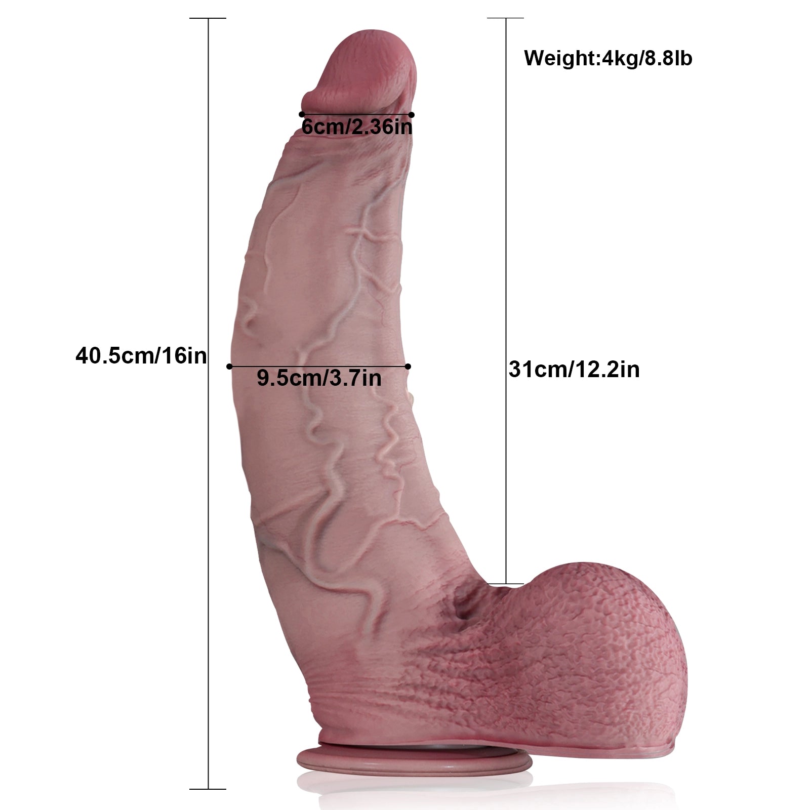 Consolador anal gigante curvo “Galaxy” con ventosa – 40 cm x 9,39 cm