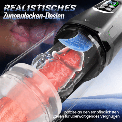 Blowjob Masturbator mit Vibration, Stoßfunktion, Lick, Rotation und Saugnapf