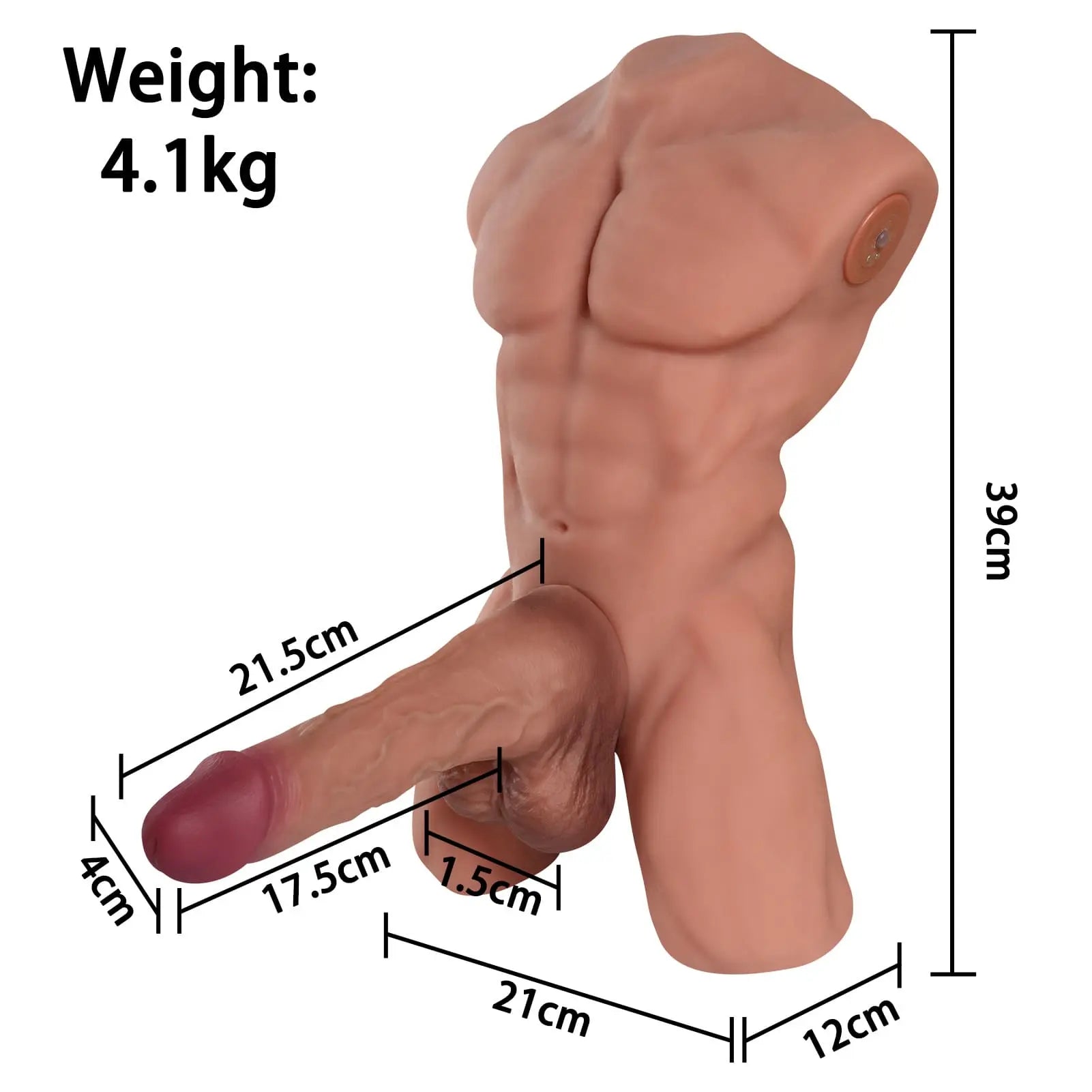 Jameson - 4.1KG Torsodildo Mit Teleskopischer Vibration und Abnehmbarem Dildo