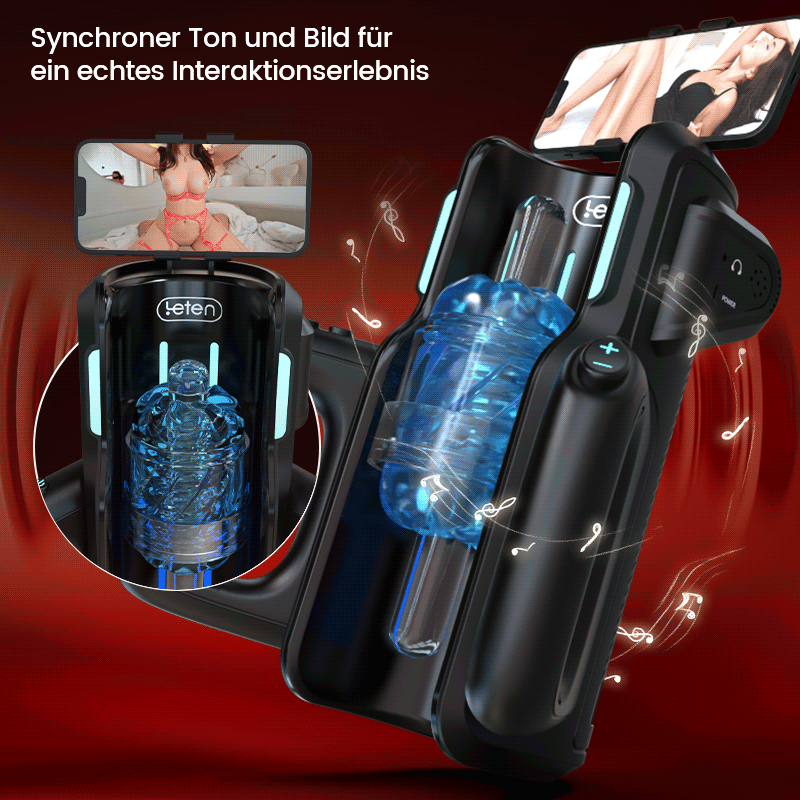 Leten Nr. 1：Vollautomatischer Quickshot Stroker mit 2 Sleeves, 10 Modi & 10 Geschwindigkeiten