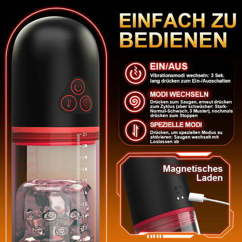 MP13：2 IN1 9 Vibration 3 Saugmodi Penispumpe