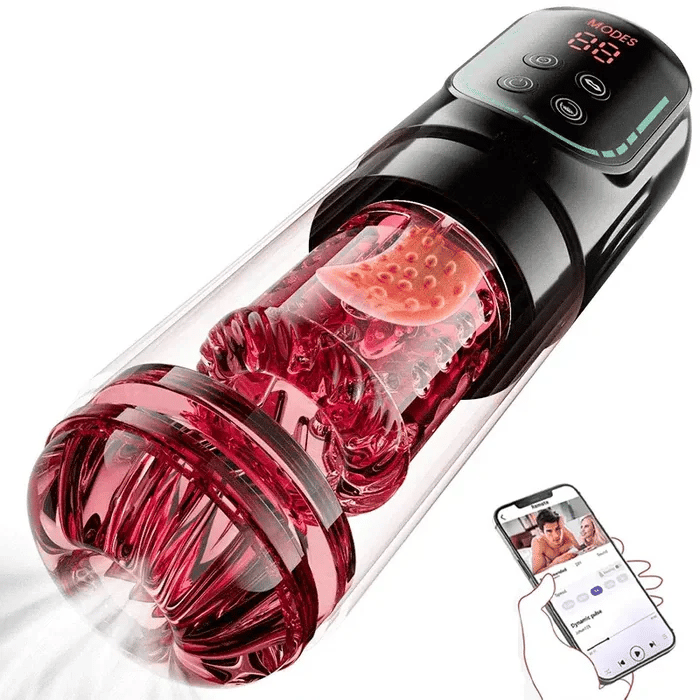 MT4PROWasserdichter Blowjob-Masturbator mit App-Steuerung, Sto-, Rot MT4PROWasserdichter Blowjob-Masturbator mit App-Steuerung, Sto-, Rot