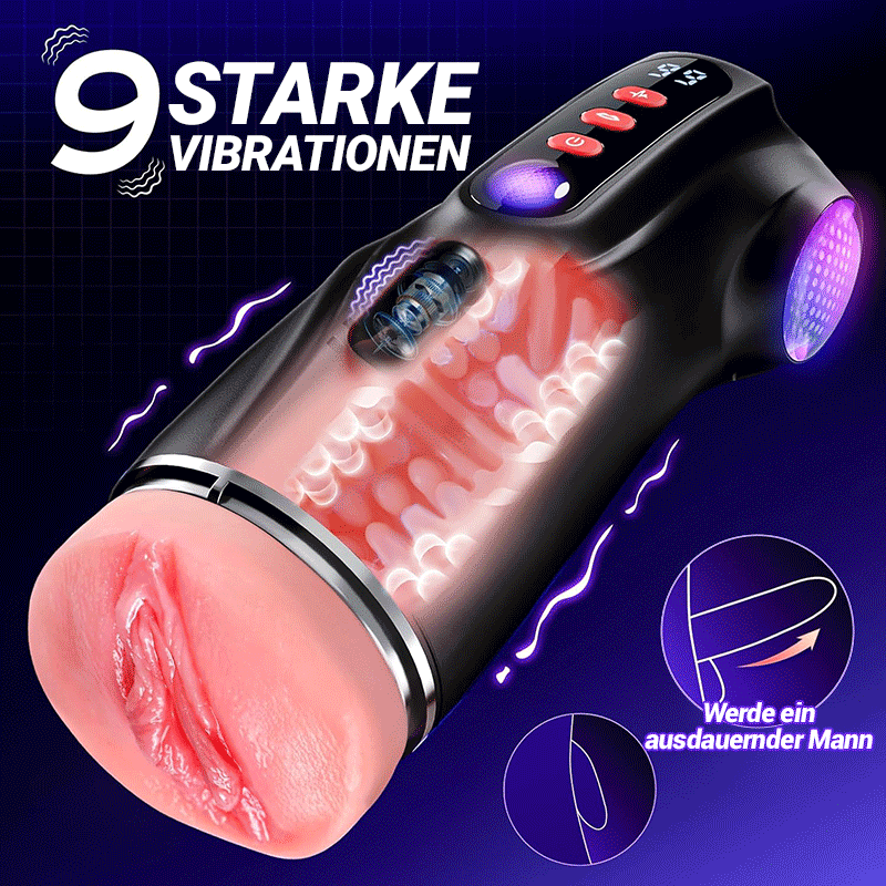 MV11：APP Steuerung Masturbatoren mit 3 Liner Abnehmbare, 9 Vibration und Saugenmodi