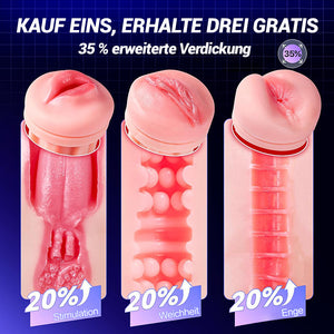 MV11：APP Steuerung Masturbatoren mit 3 Liner Abnehmbare, 9 Vibration und Saugenmodi