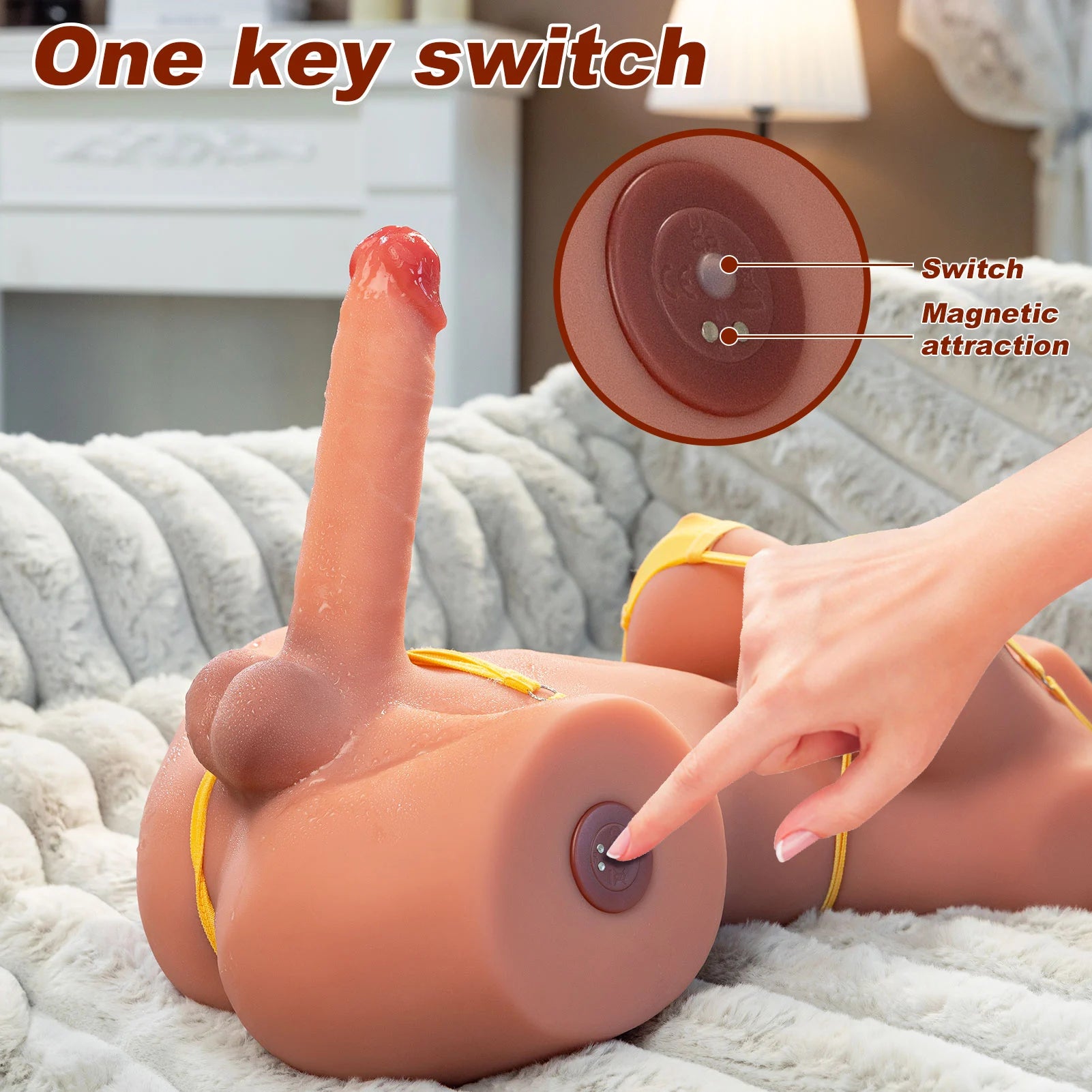 Mag: 7.6KG Shemale Torso Sex Doll mit Realistischem 15 cm Stoß-Dildo