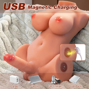 Mag: 7.6KG Shemale Torso Sex Doll mit Realistischem 15 cm Stoß-Dildo