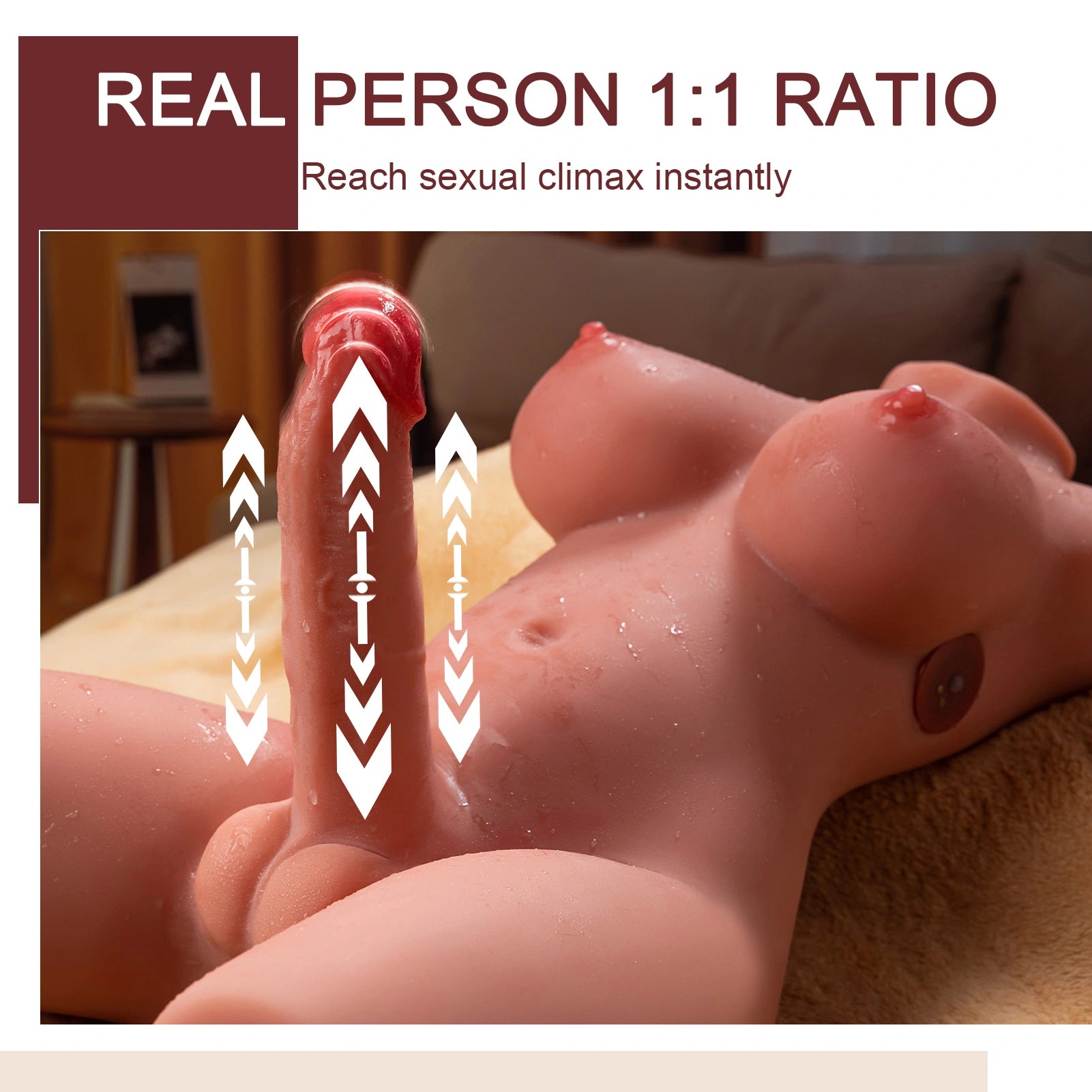 Maia：9.8KG Vibrating Thrusting 2 in 1 Torso Dildo