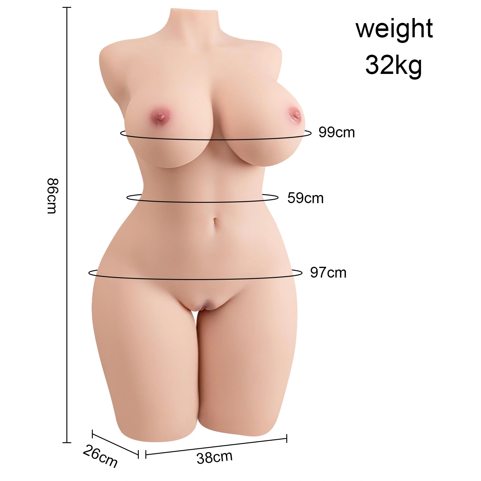 Mona – 32 kg Weiblicher Torso Sex Puppe