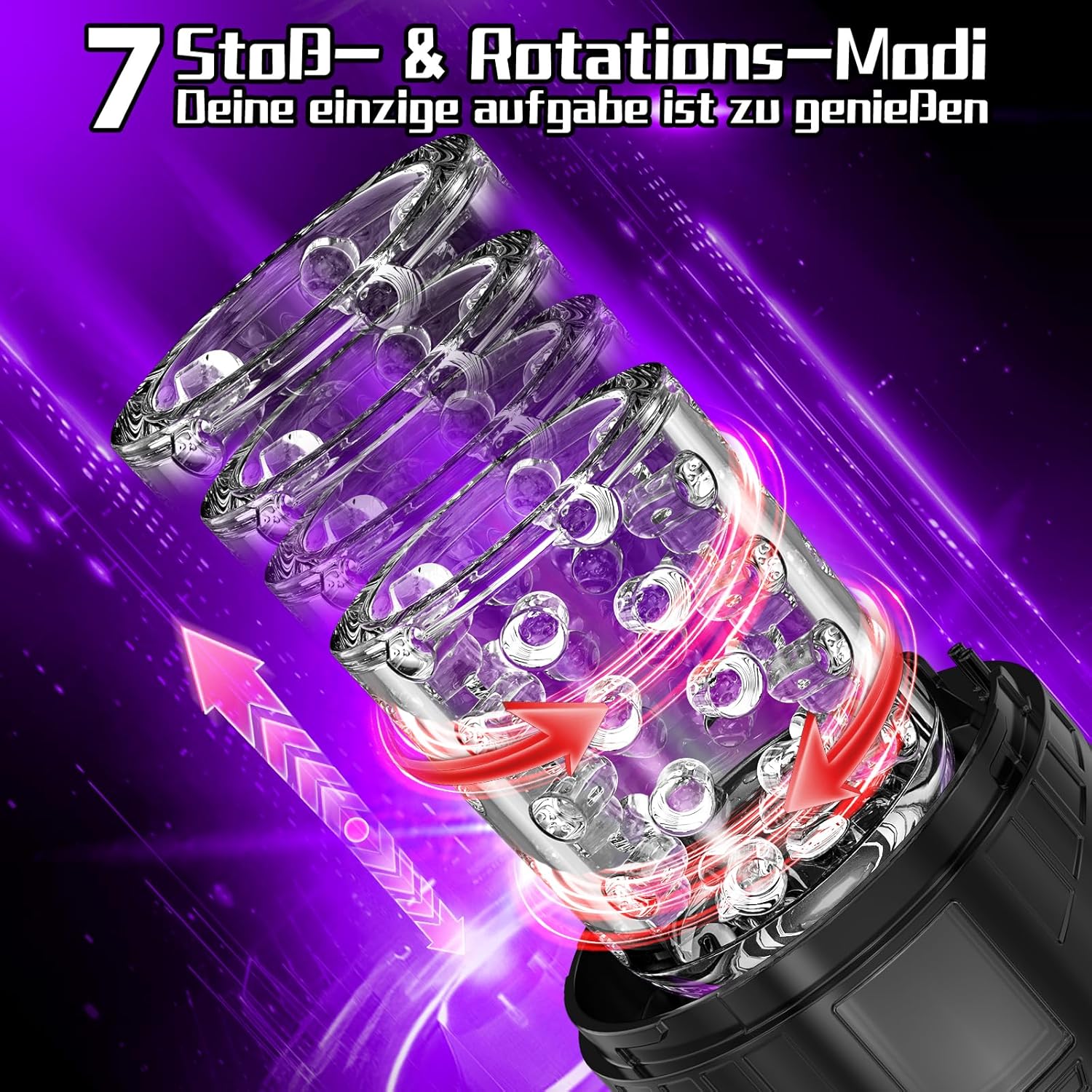7 Vibration Shock & Rotation Mode blowjob masturbator