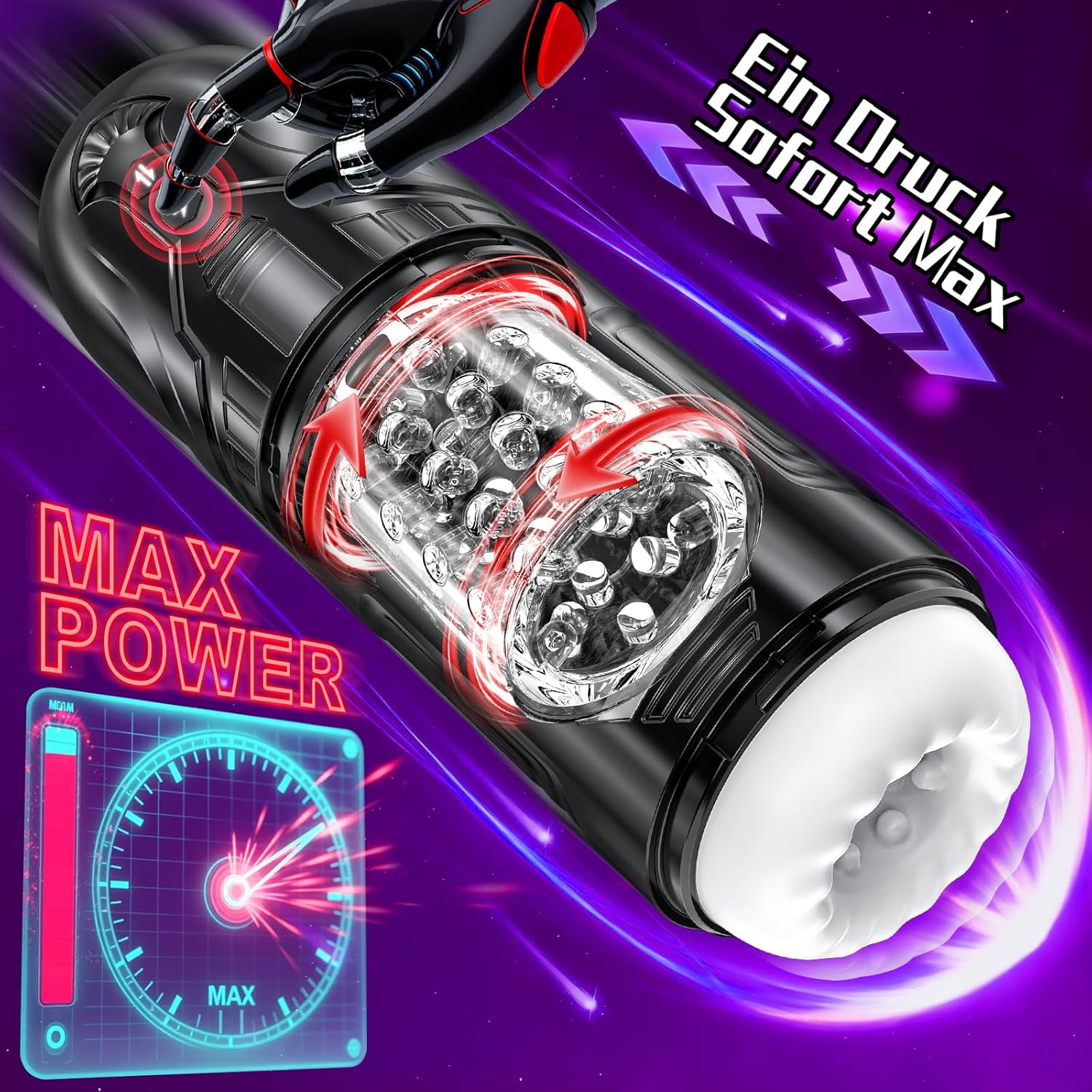 7 Vibration Shock & Rotation Mode blowjob masturbator