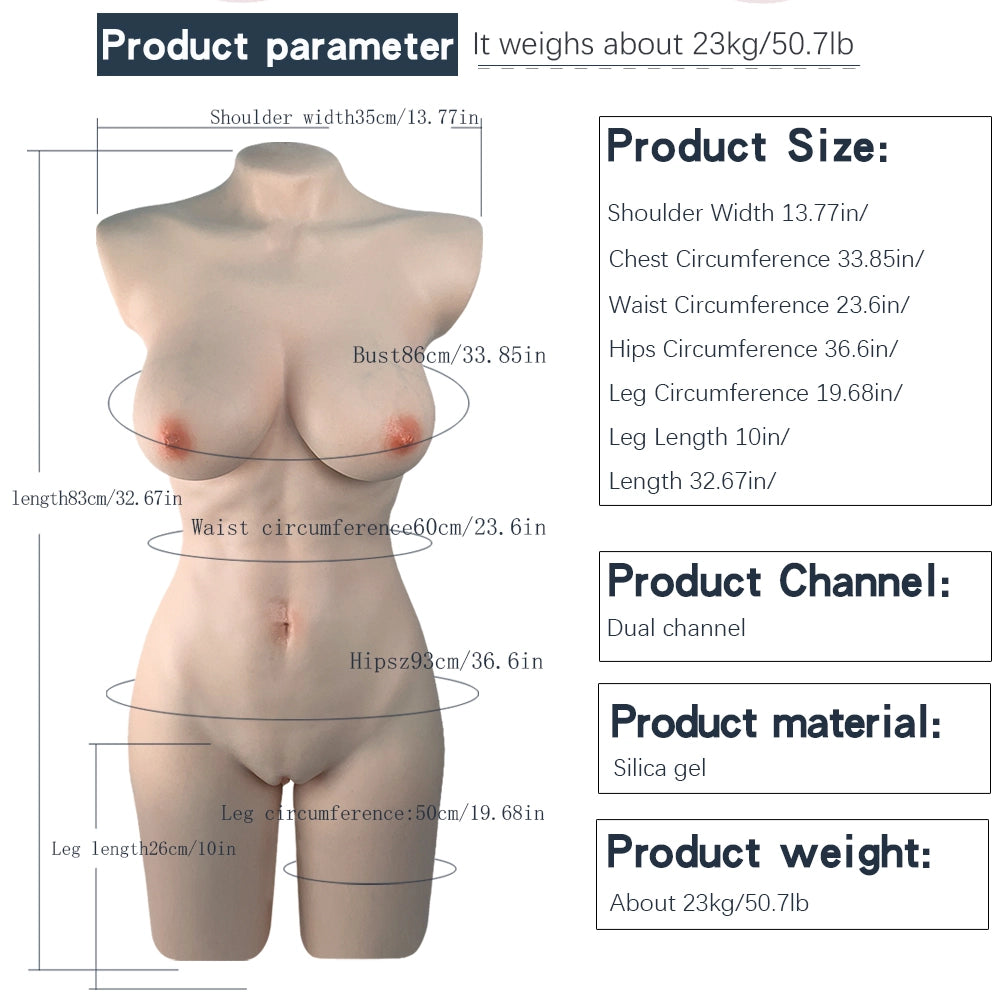 Persis-22,67 kg Masturbator Torso aus Vollsilikon