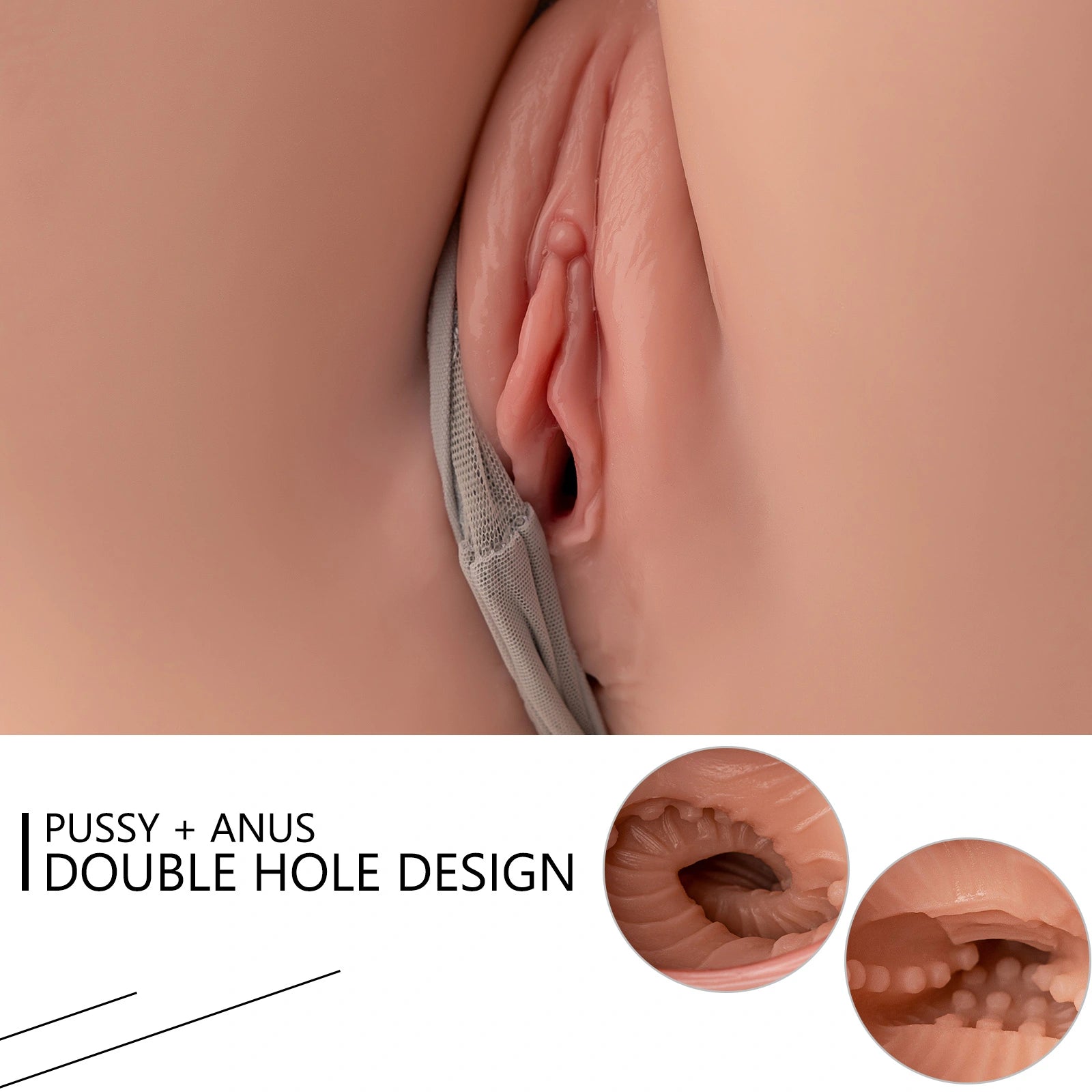 Peggy-8.29 Realistische weibliche Sex-Torso-Puppe für Männer (braun)