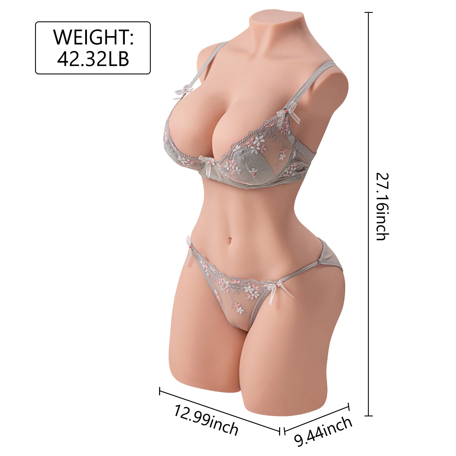 Peggy-8.29 Realistische weibliche Sex-Torso-Puppe für Männer (braun)