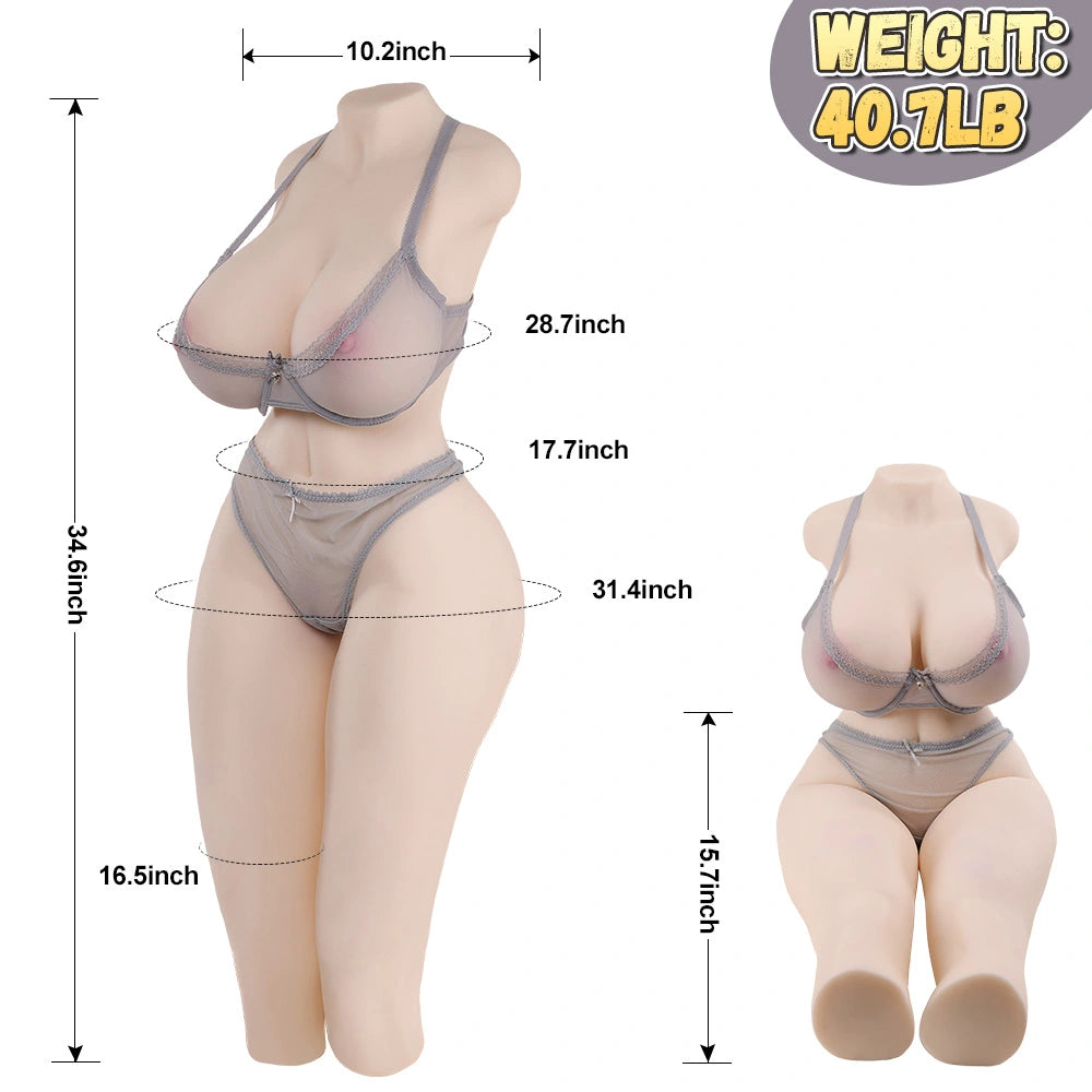 Torso de muñeca sexual de tamaño natural de 18,46 kg para hombres