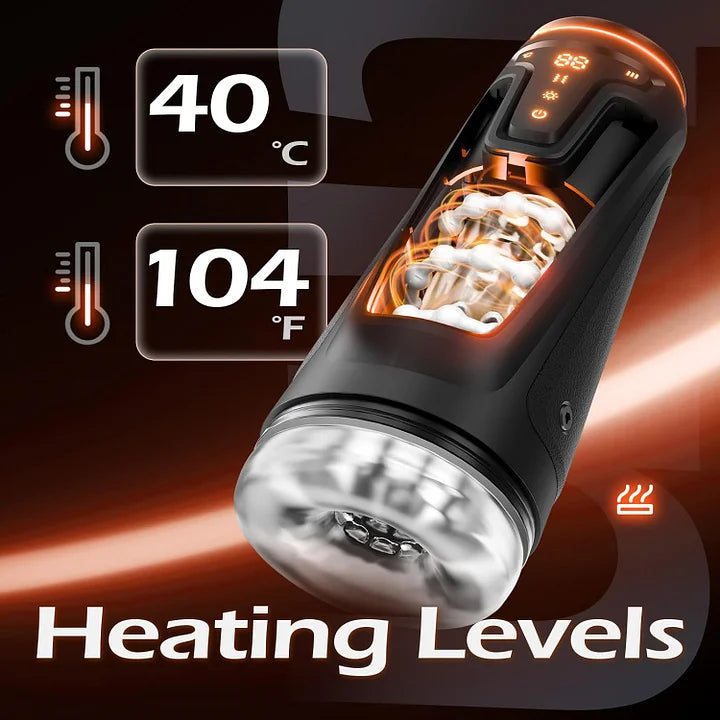 Vielfraß – Masturbator für Männer mit 9 Vibrationsmodi, 8 Stoßstufen und 2 Heizfunktionen