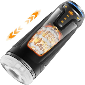 Vielfraß – Masturbator für Männer mit 9 Vibrationsmodi, 8 Stoßstufen und 2 Heizfunktionen