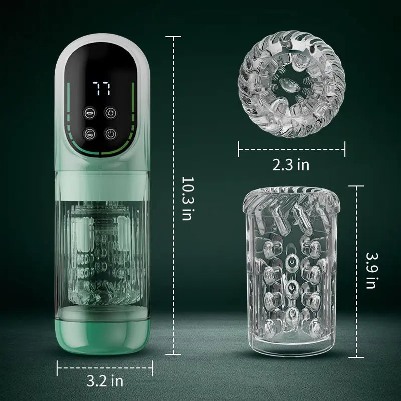 MT4: 4-in-1 Dual-Ei Masturbator mit Rotation, Stoß- und Saugfunktionen