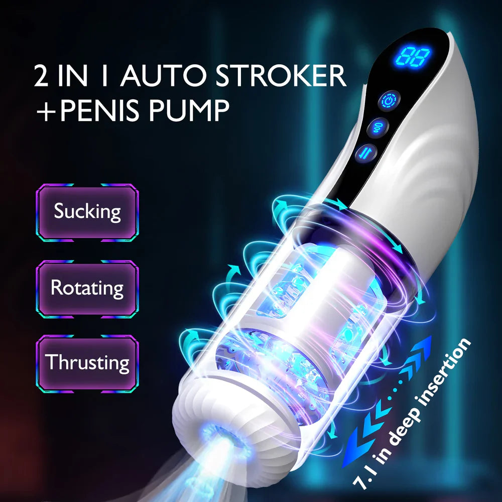 MT17: Auto Blowjob Stroker mit 9 Saug-, Rotations- und Stoßmodi