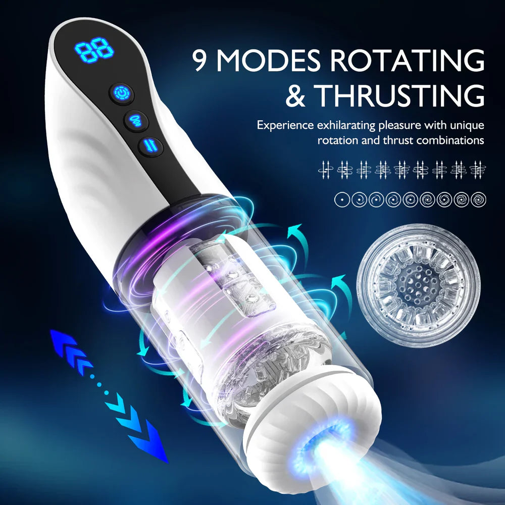 MT17: Auto Blowjob Stroker mit 9 Saug-, Rotations- und Stoßmodi