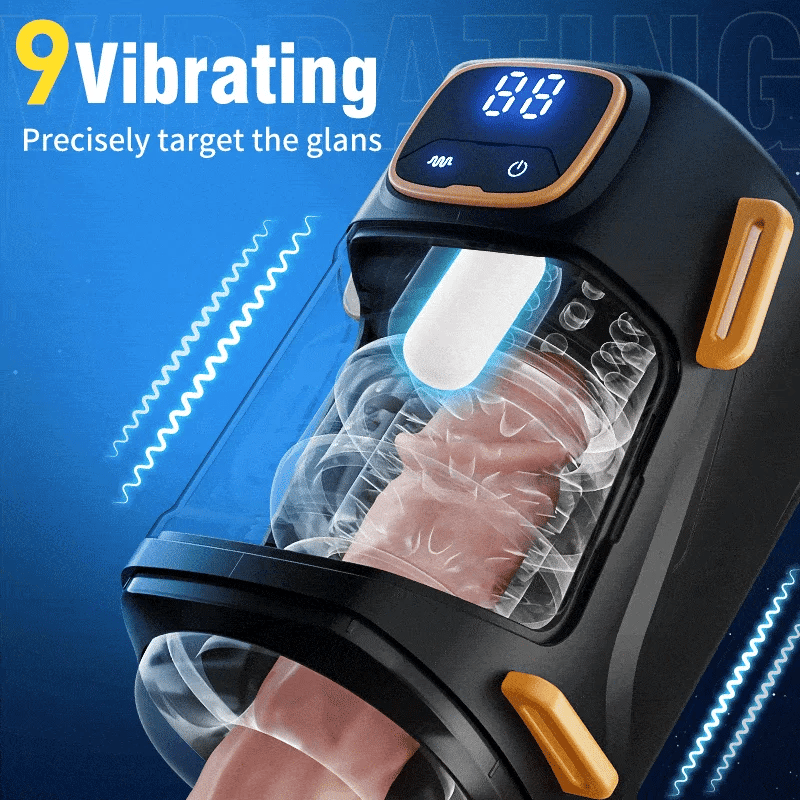 MT2: Tragbarer 9 Stoß- & Vibrationsfreihändiger Männlicher Stroker