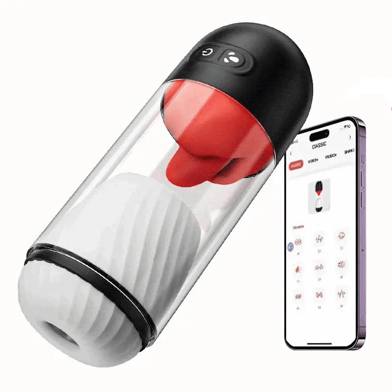MT10: App-gesteuertes Blowjob-Mundspielzeug mit 9 Zungenleck- und Vibrationsmodi